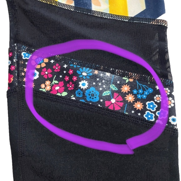 JoyLab Leggings Patchwork Floral + Geometric Print Women’s S Black/Multi Yoga - Picture 9 of 9